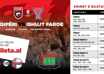 Dalin në shitje biletat për ndeshjen e 20 nëntorit, Shqipëri-Ishujt Faroe!